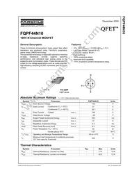 FQPF44N10 Datasheet Cover