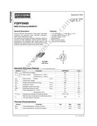 FQPF6N80 Datasheet Cover
