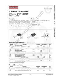 FQPF9N90C Datasheet Page 2