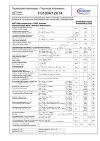 FS100R12KT4BOSA1 Datasheet Cover