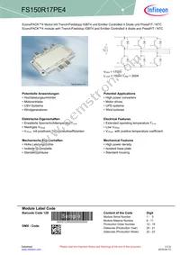 FS150R17PE4BOSA1 Datasheet Cover