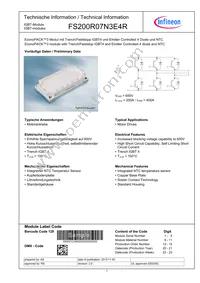 FS200R07N3E4RBOSA1 Datasheet Cover