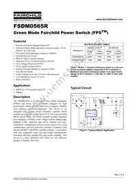 FSDM0565RWDTU Datasheet Cover