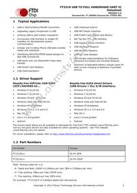 FT231XQ-R Datasheet Page 2