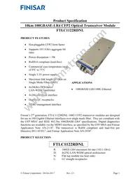 FTLC1122RDNL Datasheet Cover