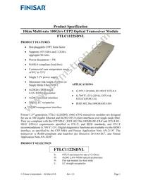 FTLC1122SDNL Datasheet Cover