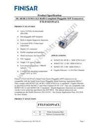 FTLF1421P1BCL Datasheet Cover