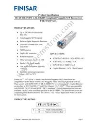 FTLF1721P1BCL Datasheet Cover