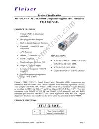 FTLF1721P2WTL Datasheet Cover