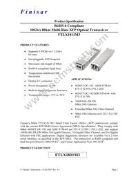 FTLX1811M3 Datasheet Cover