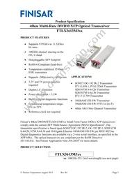 FTLX3613M361 Datasheet Cover