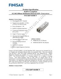 FTLX8571D3BCV Datasheet Cover