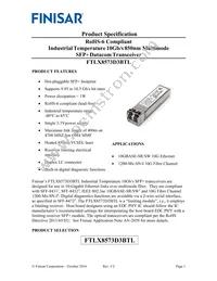 FTLX8573D3BTL Datasheet Cover