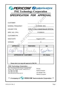 FY2500016 Datasheet Cover