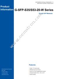 G-SFP-S53-20-W Datasheet Cover