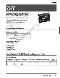 G5T-1A DC9 Datasheet Cover