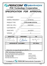 G93270001 Datasheet Cover