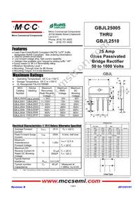 GBJL2510-BP Datasheet Cover