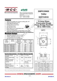 GBPC2510-BP Datasheet Cover
