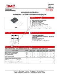 GBU808GTB Datasheet Cover