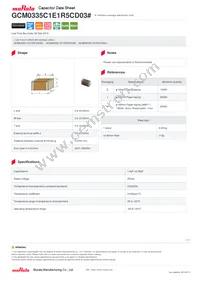 GCM0335C1E1R5CD03D Datasheet Cover