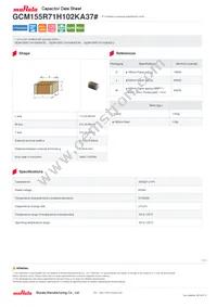 GCM155R71H102KA37D Datasheet Cover