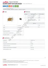 GCM155R71H153KA55D Datasheet Cover