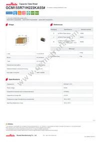 GCM155R71H223KA55D Datasheet Cover