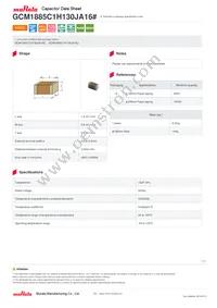 GCM1885C1H130JA16D Datasheet Cover