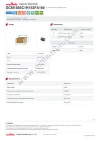 GCM1885C1H152FA16D Datasheet Cover