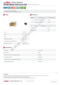 GCM1885C1H272JA16J Datasheet Cover