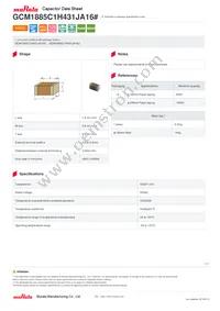 GCM1885C1H431JA16D Datasheet Cover