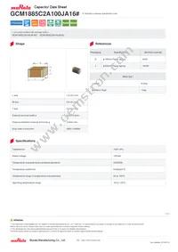 GCM1885C2A100JA16D Datasheet Cover