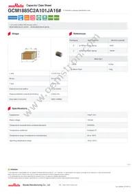 GCM1885C2A101JA16D Datasheet Cover