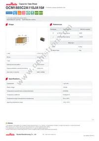 GCM1885C2A110JA16D Datasheet Cover