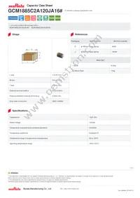 GCM1885C2A120JA16D Datasheet Cover