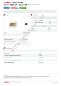 GCM1885C2A121JA16D Datasheet Cover