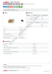 GCM1885C2A150JA16D Datasheet Cover