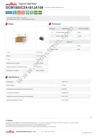 GCM1885C2A181JA16D Datasheet Cover