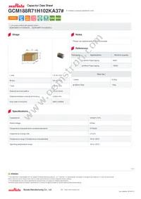 GCM188R71H102KA37D Datasheet Cover