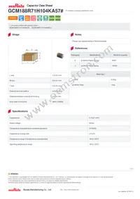 GCM188R71H104KA57D Datasheet Cover