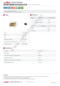 GCM188R91H153KA37D Datasheet Cover