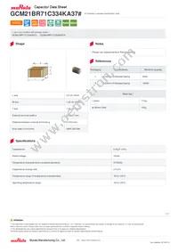 GCM21BR71C334KA37L Datasheet Cover