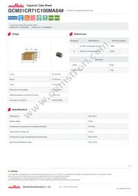 GCM31CR71C106MA64L Datasheet Cover