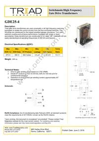 GDE25-4-B Datasheet Cover