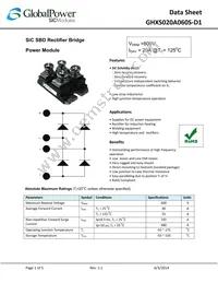 GHXS020A060S-D1 Datasheet Cover