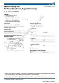 GLFR2012T101M-LR Datasheet Cover