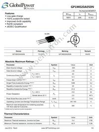 GP1M020A050N Datasheet Cover