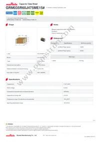 GRM035R60J475ME15D Datasheet Cover