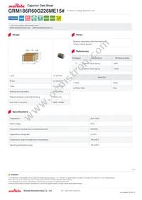 GRM186R60G226ME15D Datasheet Cover